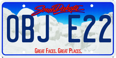 SD license plate 0BJE22