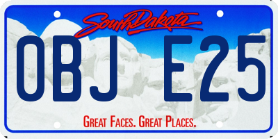 SD license plate 0BJE25
