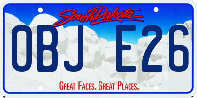 SD license plate 0BJE26