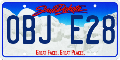 SD license plate 0BJE28