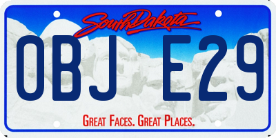 SD license plate 0BJE29