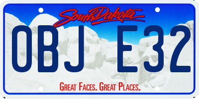 SD license plate 0BJE32