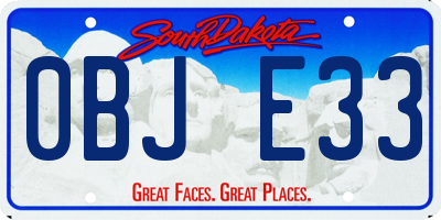 SD license plate 0BJE33