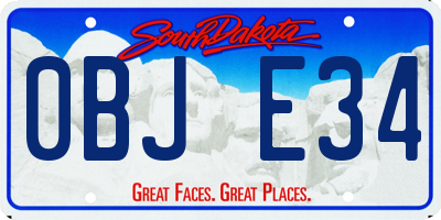 SD license plate 0BJE34