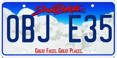 SD license plate 0BJE35