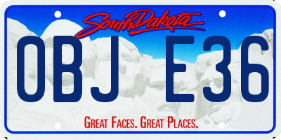 SD license plate 0BJE36