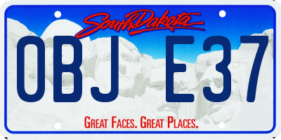 SD license plate 0BJE37