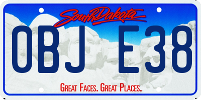 SD license plate 0BJE38
