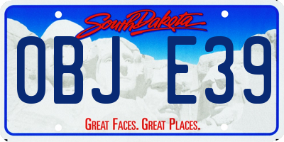 SD license plate 0BJE39