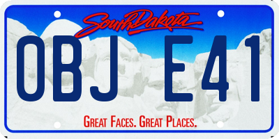 SD license plate 0BJE41