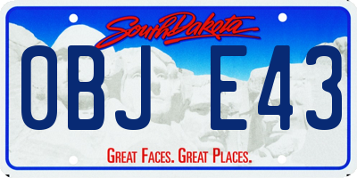 SD license plate 0BJE43