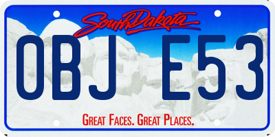 SD license plate 0BJE53