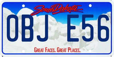 SD license plate 0BJE56