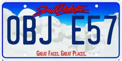 SD license plate 0BJE57