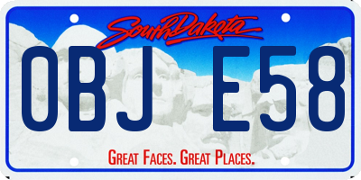 SD license plate 0BJE58
