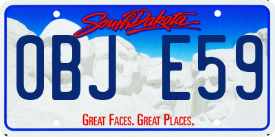 SD license plate 0BJE59