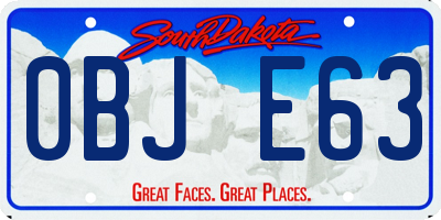 SD license plate 0BJE63