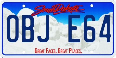 SD license plate 0BJE64