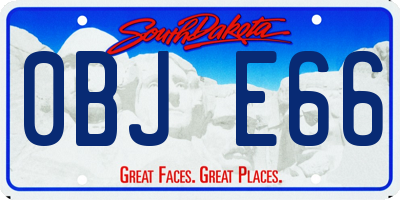 SD license plate 0BJE66