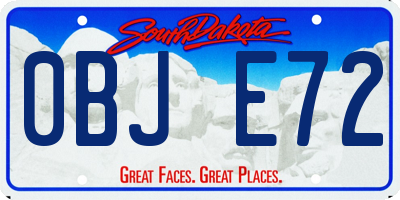SD license plate 0BJE72