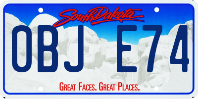 SD license plate 0BJE74