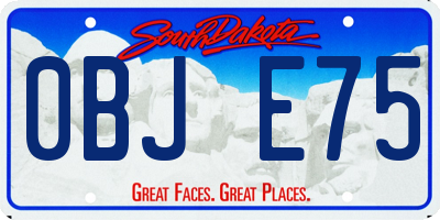 SD license plate 0BJE75