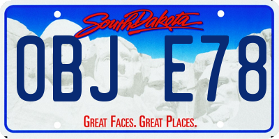 SD license plate 0BJE78