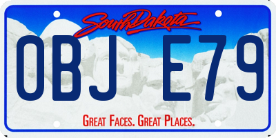 SD license plate 0BJE79