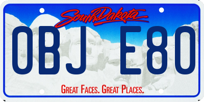 SD license plate 0BJE80