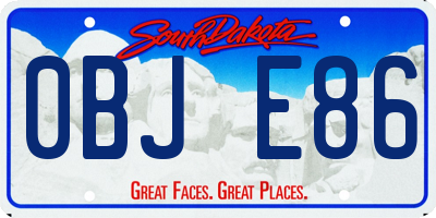 SD license plate 0BJE86