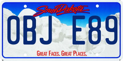 SD license plate 0BJE89
