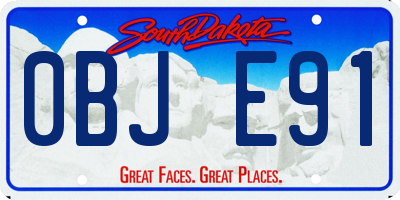 SD license plate 0BJE91