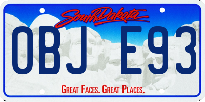 SD license plate 0BJE93