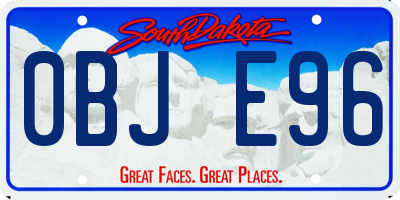 SD license plate 0BJE96