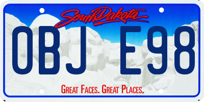 SD license plate 0BJE98