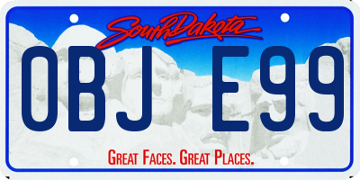 SD license plate 0BJE99