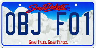 SD license plate 0BJF01