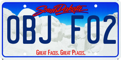 SD license plate 0BJF02