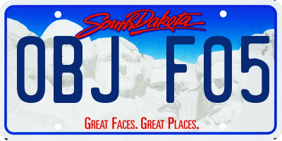 SD license plate 0BJF05