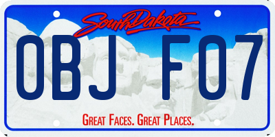 SD license plate 0BJF07