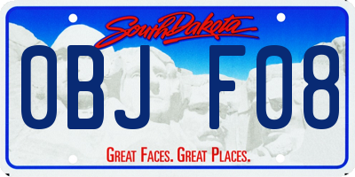 SD license plate 0BJF08