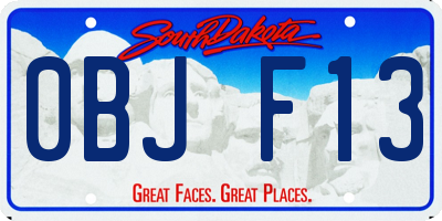 SD license plate 0BJF13