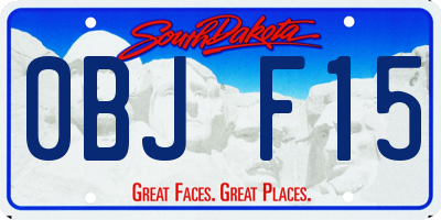 SD license plate 0BJF15