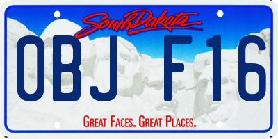 SD license plate 0BJF16