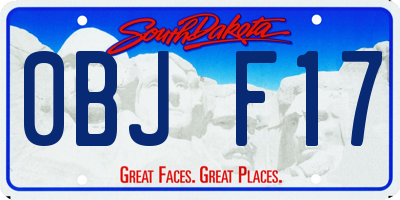 SD license plate 0BJF17
