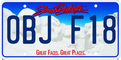 SD license plate 0BJF18