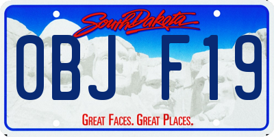 SD license plate 0BJF19