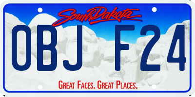 SD license plate 0BJF24