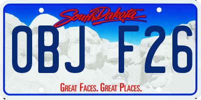 SD license plate 0BJF26