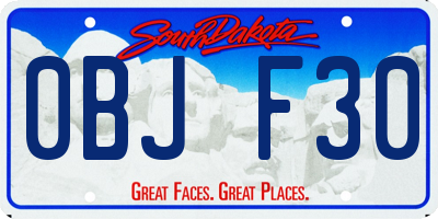SD license plate 0BJF30